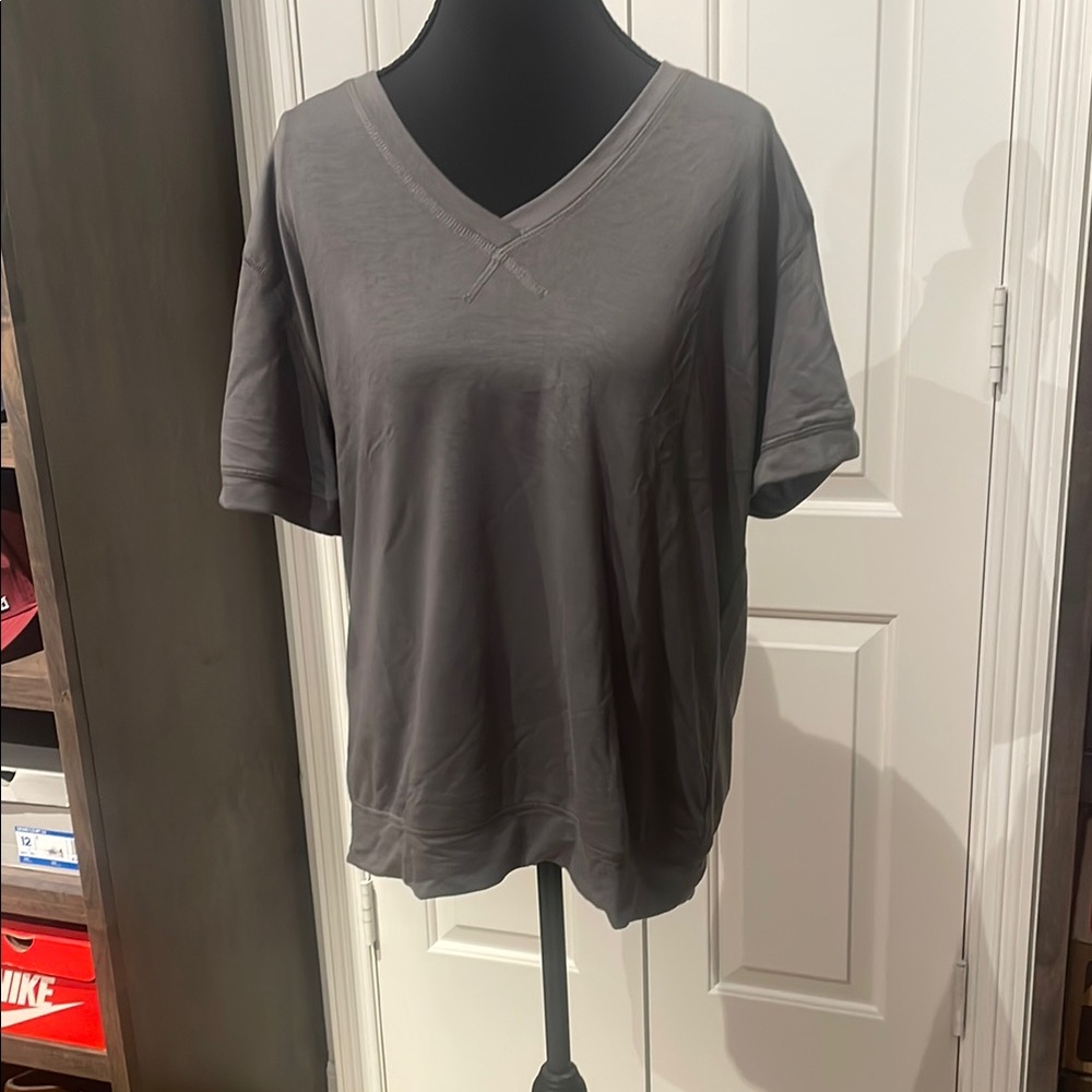 Yummie Charcoal V-Neck Women's Tee